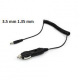 Çakmak spiral kablolu 12 volt 3.5 mm 1.35 mm şarj adaptör radar tespit cihazı adaptörü 1 metre kablolu