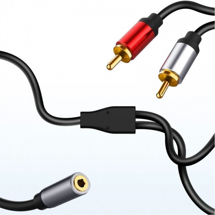 Dişi 3.5 mm erkek 2 rca çecirici kablo 2 rca erkek 3.5 dişi stereo çevirici