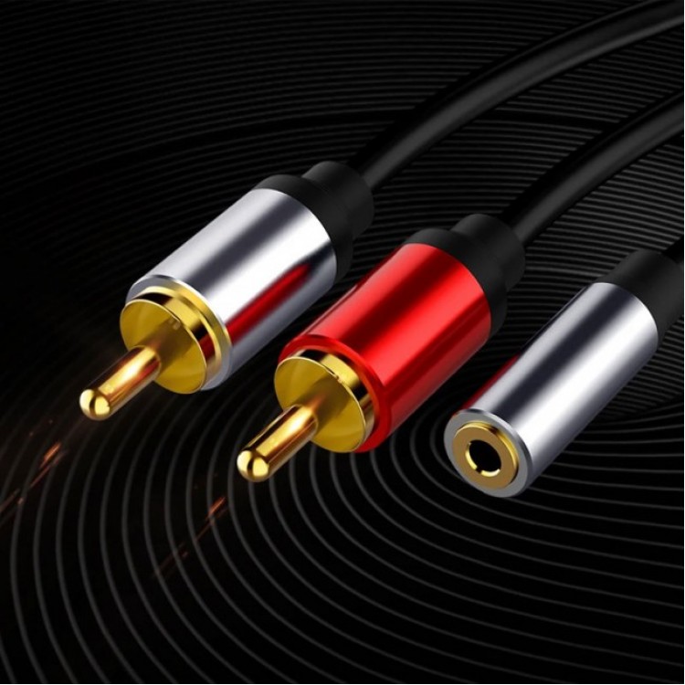 Dişi 3.5 mm erkek 2 rca çecirici kablo 2 rca erkek 3.5 dişi stereo çevirici