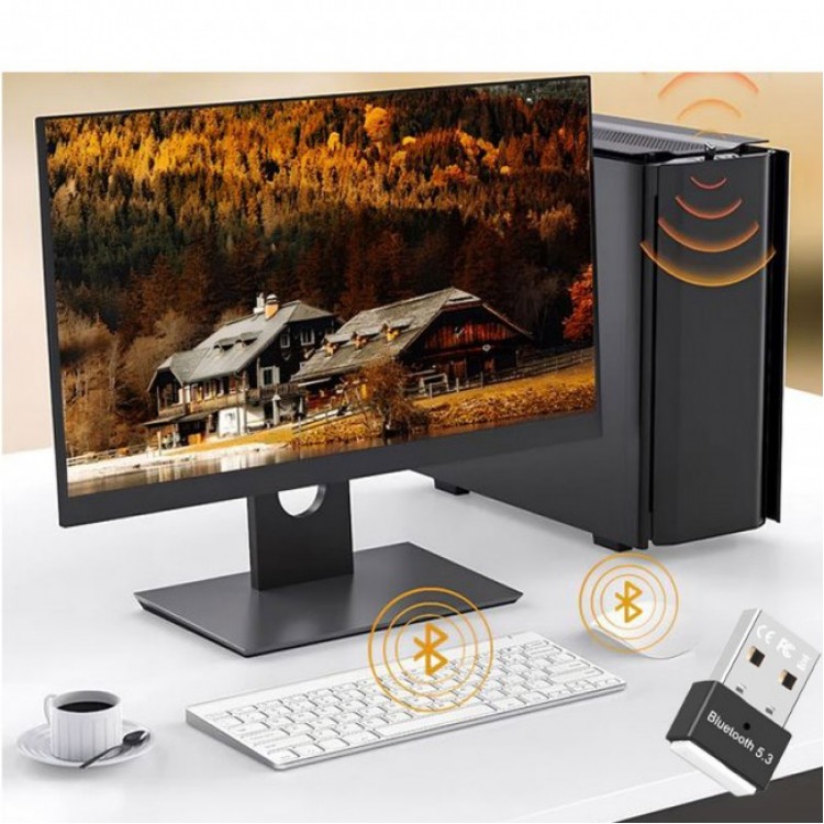 Dual mod USB Bluetooth adaptörü kablosuz 5.3 çift modlu BT adaptör siyah Dual mod USB Bluetooth adaptörü kablosuz 5.3 çift modlu BT adaptör siyah