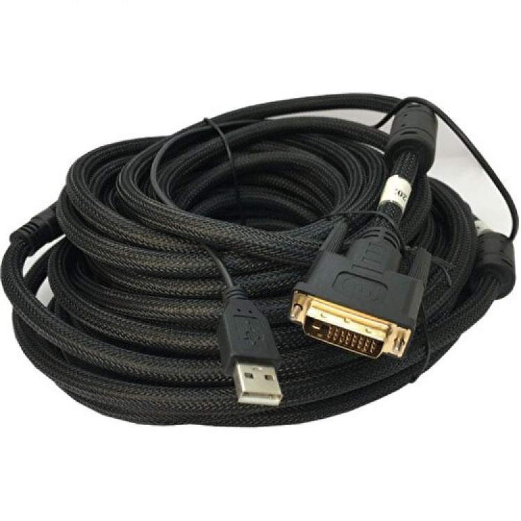 dvı 24+1 erkek erkek kablo + usb 2.0 güç kablosu dvı-d  20m