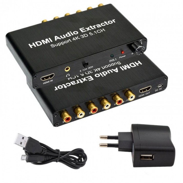 HDMI 4K Audio Extractor 5.1 Dijital Analog Ses Kod Çözücü 24-Bit DAC HDMI 4K Audio Extractor 5.1 Dijital Analog Ses Kod Çözücü 24-Bit DAC