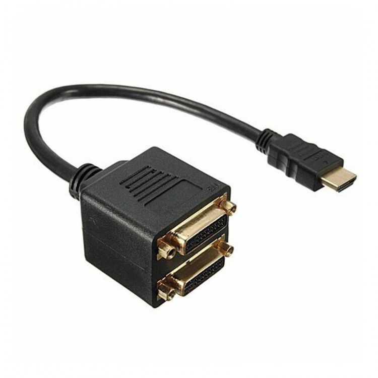 hdmı erkek to 2x dvı 24+5 dişi çevirici splitter kablo