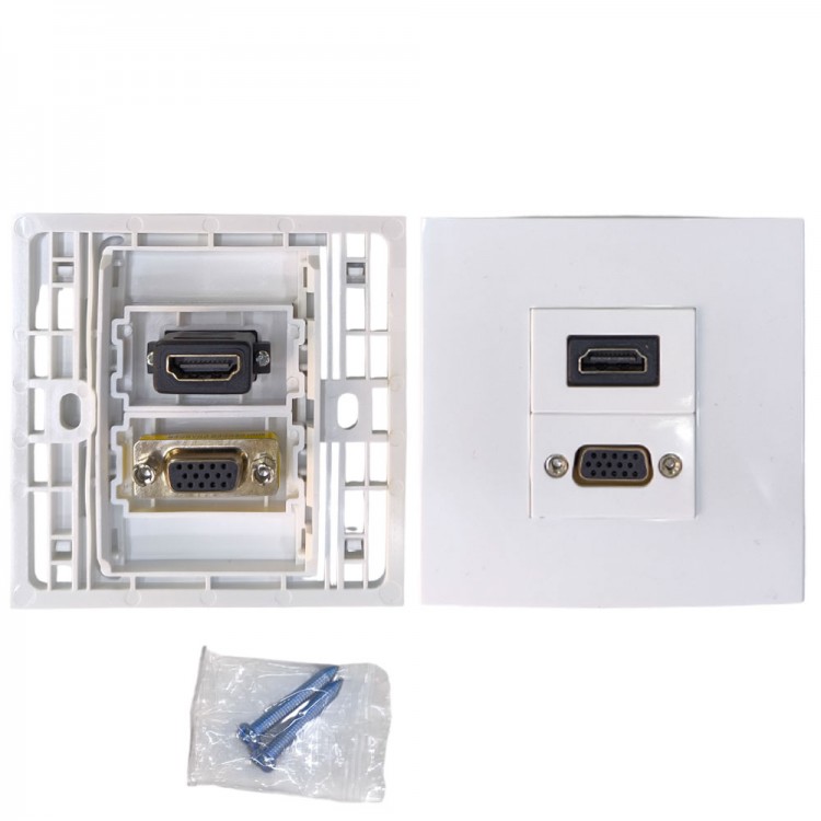 Hdmi vga sıva altı duvar tipi priz vga-hdmı ikili priz Hdmi vga sıva altı duvar tipi priz vga-hdmı ikili priz