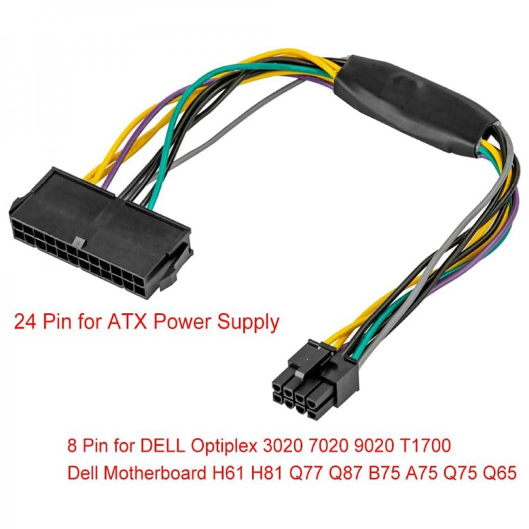 DELL Optiplex 3020 7020 9020 T1700 ile uyumlu 24 pinden 8 pine çevirici kablo DELL Optiplex 3020 7020 9020 T1700 ile uyumlu 24 pinden 8 pine çevirici kablo