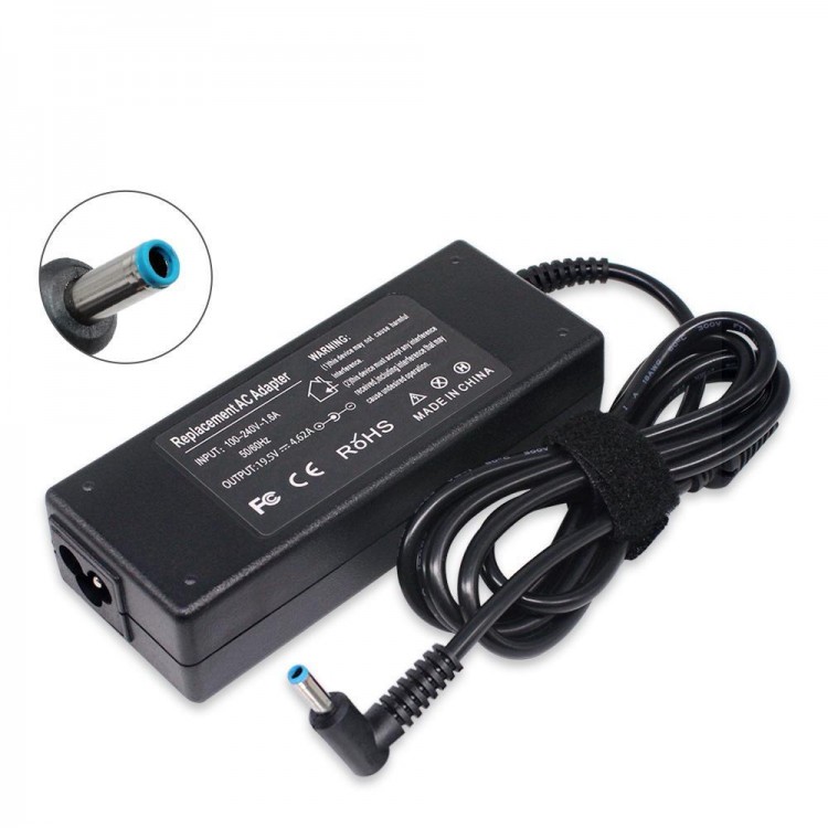 hp uyumlu 19.5 volt 4.62 amper 4.5 mm 3.0 mm adaptör mavi iğneli notebook adaptör