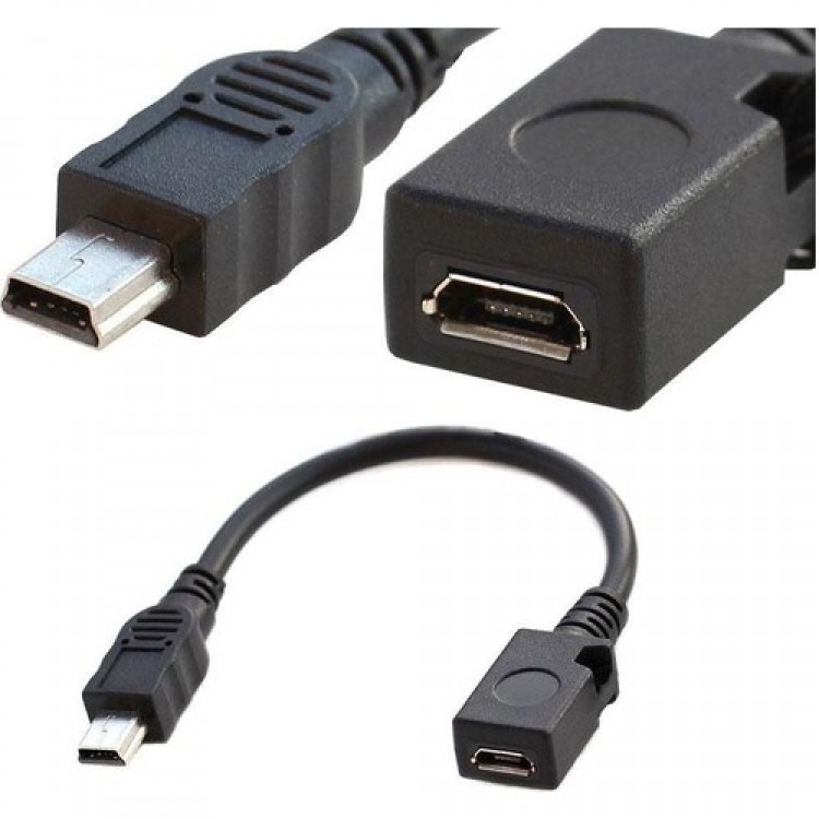 Micro usb dişi to mini usb erkek çevirici kablo 10 cm Micro usb dişi to mini usb erkek çevirici kablo 10 cm