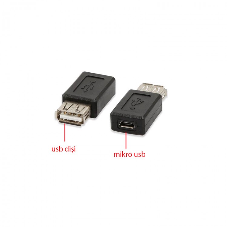 mikro usb dişi to usb dişi mini usb dişi to usb dişi 2'li set mikro usb dişi to usb dişi mini usb dişi to usb dişi 2'li set