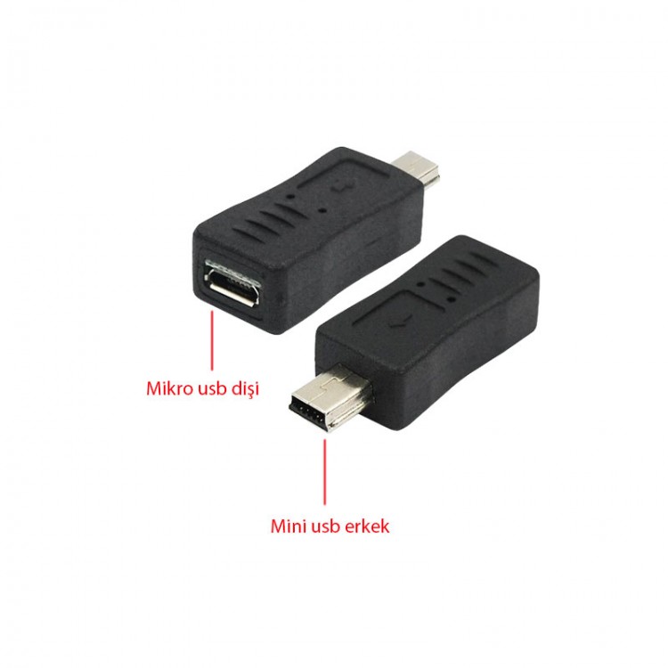 mini usb erkek mikro usb dişi - mikro usb erkek mini usb dişi çevirici 2 li set mini usb erkek mikro usb dişi - mikro usb erkek mini usb dişi çevirici 2 li set