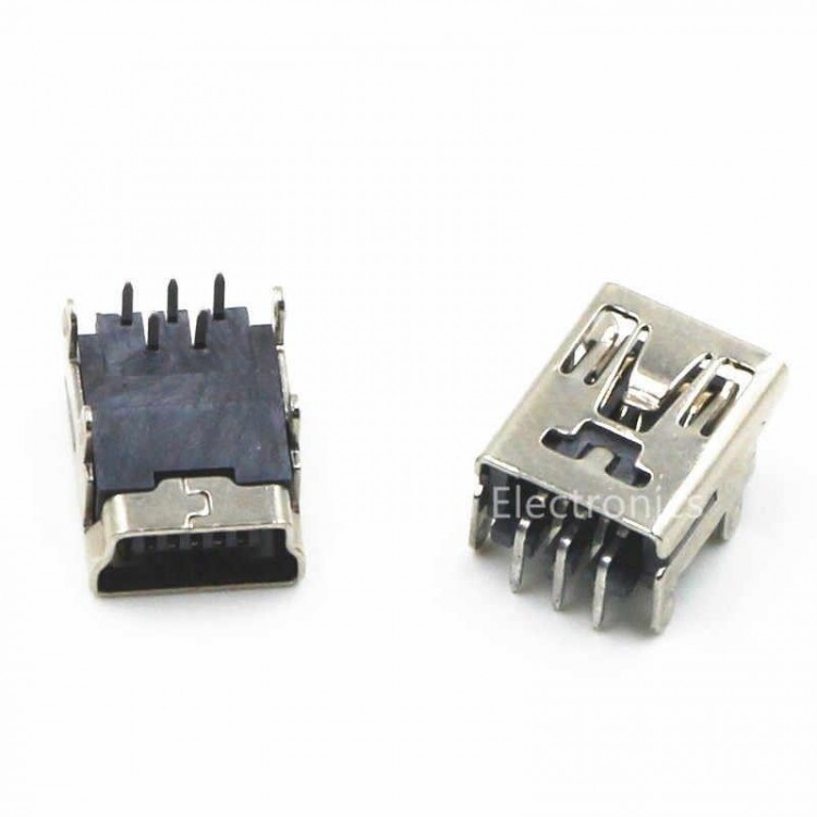 Mini usb konnektör 5 pin dişi usb konnektör lehim tipi konnektör
