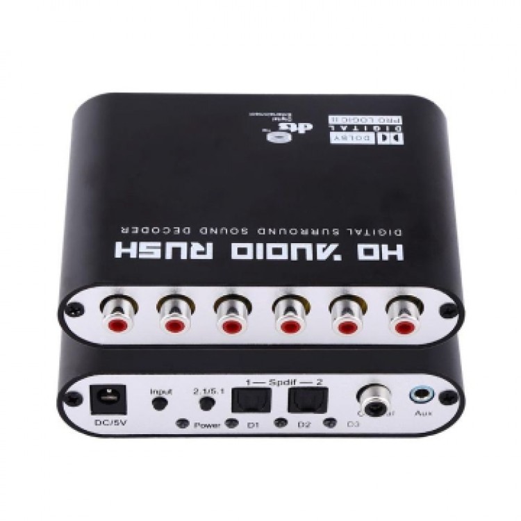 Optik 5+1 ses çevirici aux 5+1 ses çevirici coaxial 5+1 ses dönüştürücü