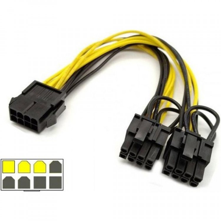 PCI E 8 pin 6+2 dual ekran kartı power kablo