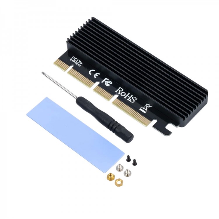 NVMe Mv2 SSD'den PCIe x16/x8/x4 alüminyum soğutucu kart PCIe M.2 NVMe çevirici NVMe Mv2 SSD'den PCIe x16/x8/x4 alüminyum soğutucu kart PCIe M.2 NVMe çevirici