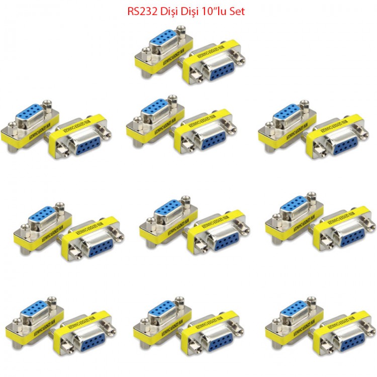 Rs232 dişi çevirici set db9 çevirici 10 set