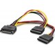 Sata power çoğaltıcı kablo 1 erkek 2 dişi sata power kablo 20 cm