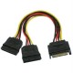 Sata power çoğaltıcı kablo 1 erkek 2 dişi sata power kablo 20 cm
