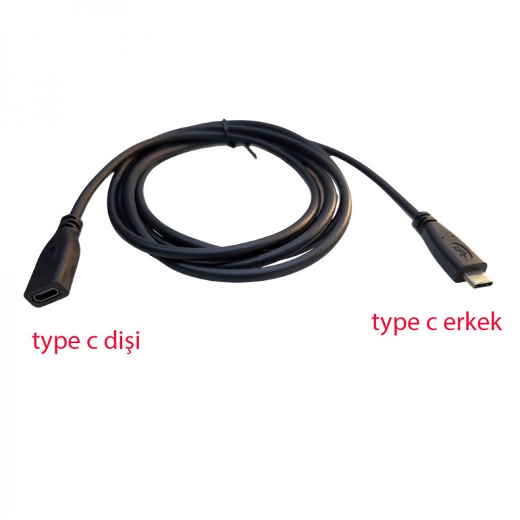 Type c dişi erkek uzatma kablosu usb c dişi erkek kablo 2m