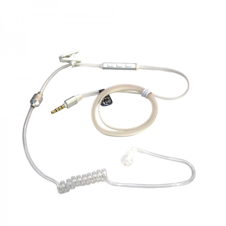 3.5mm jaklı yassı slim kablolu sipiral mono mikrofonlu koruma kulaklığı