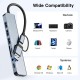 Type C Usb Hub, 8i 1 arada USB 3.0 ,2.0, Type C Veri, 3.5 Ses, SD/TF Kart Okuyucu Type C Usb Hub, 8i 1 arada USB 3.0 ,2.0, Type C Veri, 3.5 Ses, SD/TF Kart Okuyucu