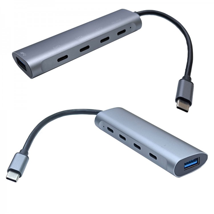 Type c usb çoklayıcı hub 3 port type c 1 port usb 3.0 1 port pd 60w şarj