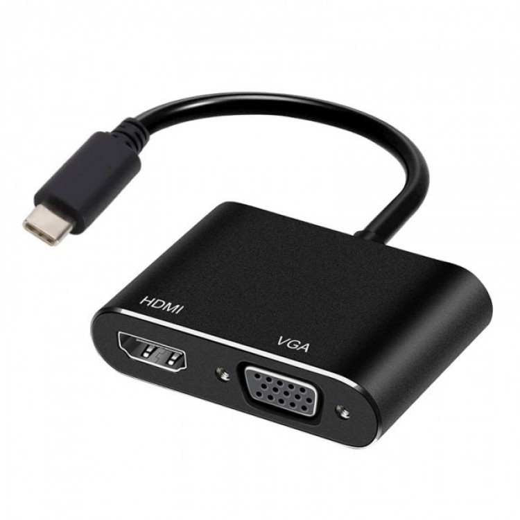 Type c to hdmi +vga çevirici macbook ,notebook için type c vga hdmi çevirici