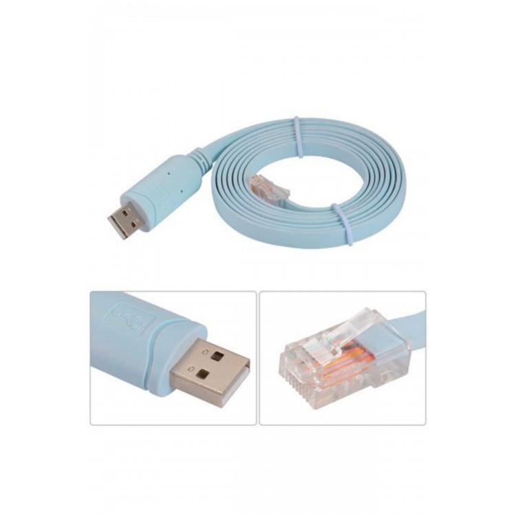 Usb 2.0 Uyumlu Cisco Rj45 Konsol Kablosu 1.5 metre