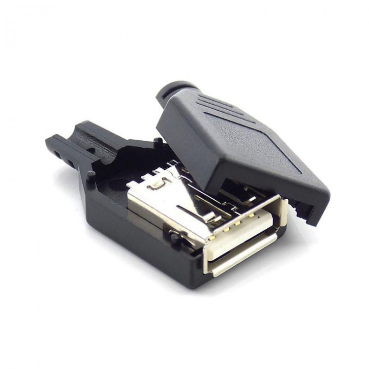 Usb dişi konnektör kapak lehim tipi dişi usb adaptör dişi usb lehim tipi jack