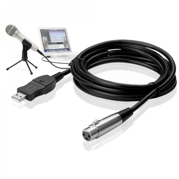 Usb 2.0 to cannon XLR mikrofon kablosu usb xlr çevirici kablo 3m