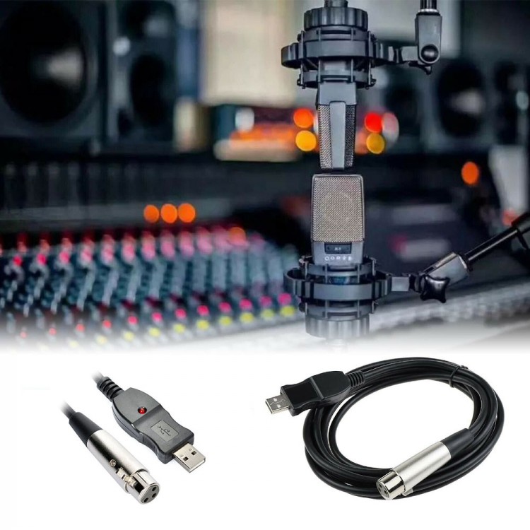 Usb 2.0 to cannon XLR mikrofon kablosu usb xlr çevirici kablo 3m