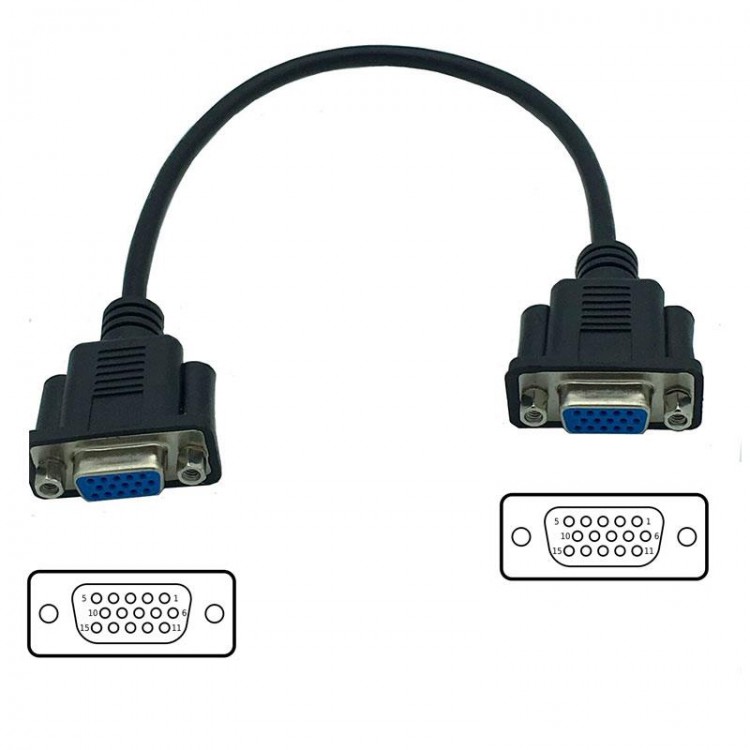 Vga 15 pin dişi dişi kablo vga uzatma birleştirme kablosu Vga 15 pin dişi dişi kablo vga uzatma birleştirme kablosu